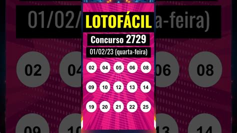 Resultado da Lotofácil 2729 de hoje, 01/02; prêmio é de 4 milhões.